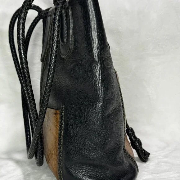 Artisan Leather Ostrich Panel Purse, one of a kind, durable, el cuero del toro - Picture 4 of 12